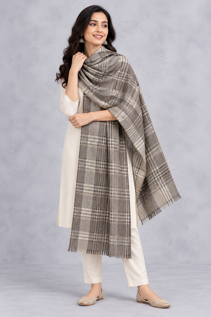 Natural Fab Unisex Wool Stole – Soft Winter Wrap for Men and Women