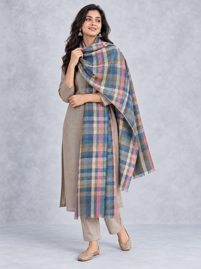 Natural Fab Unisex Wool Stole – Soft Winter Wrap for Men and Women