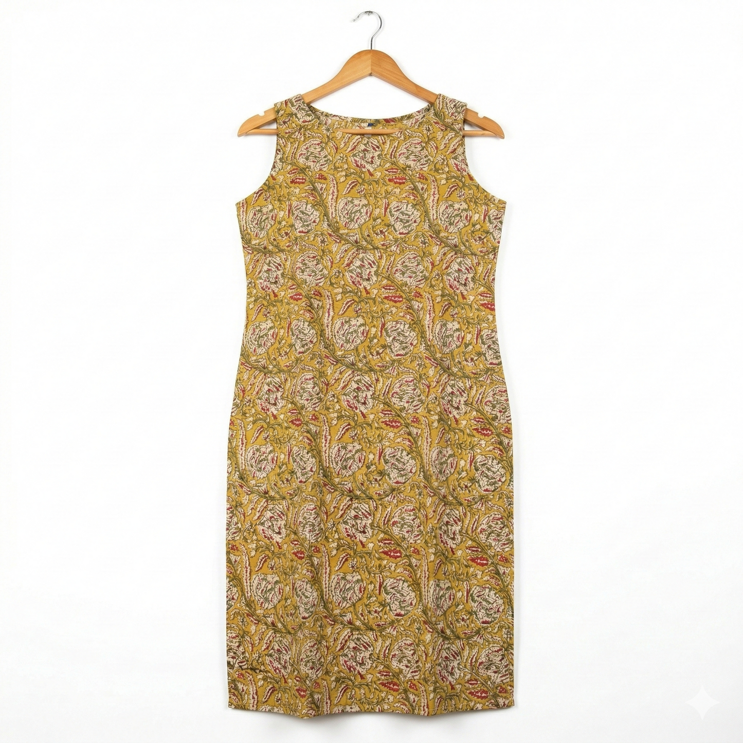Women’s Kalamkari Cotton Co-Ord Set with Pockets | Sleeveless Kurta & Pant Set | Handcrafted Print