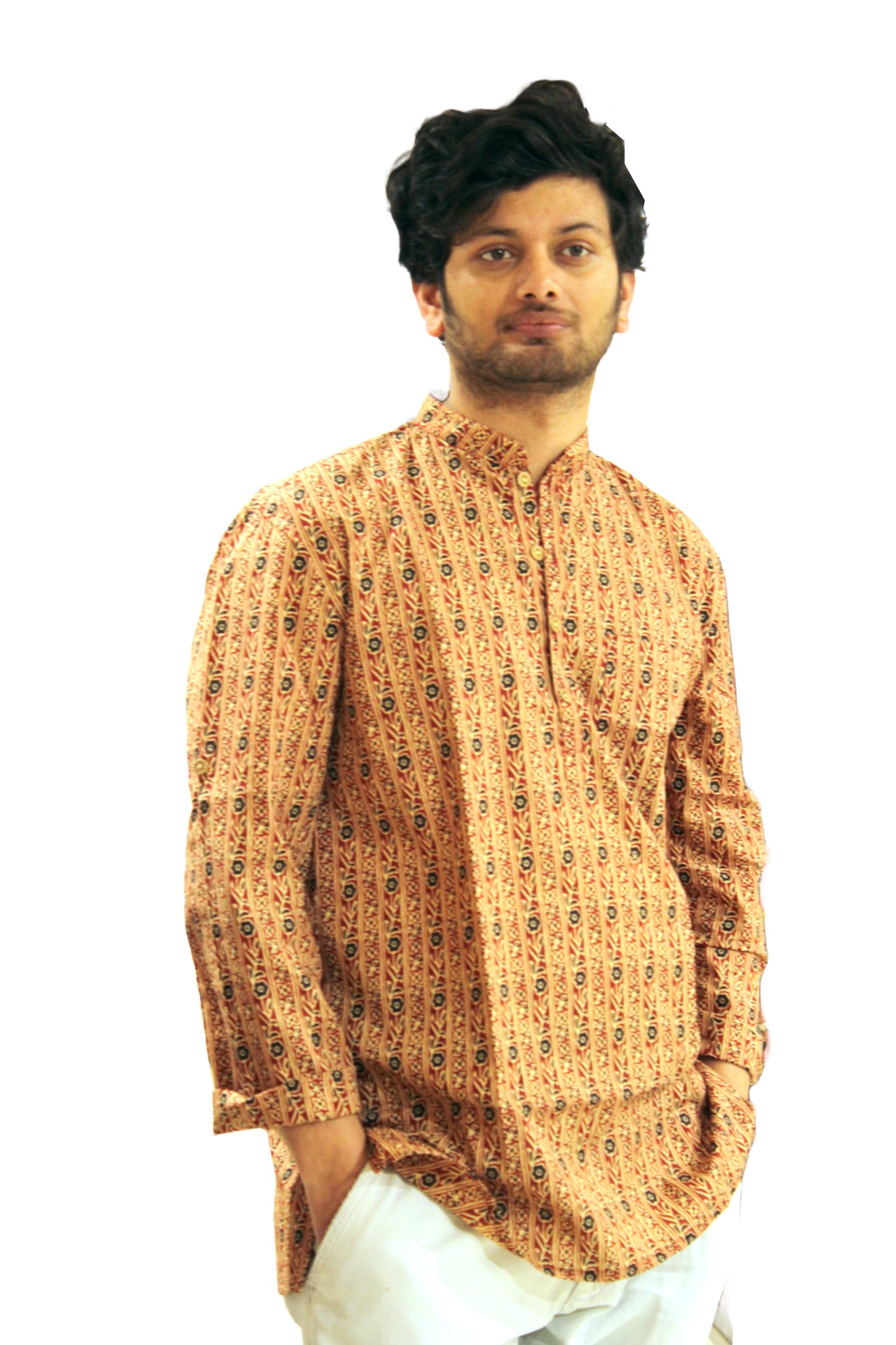 Ajrakh Cotton Handblock Printed Short Kurta