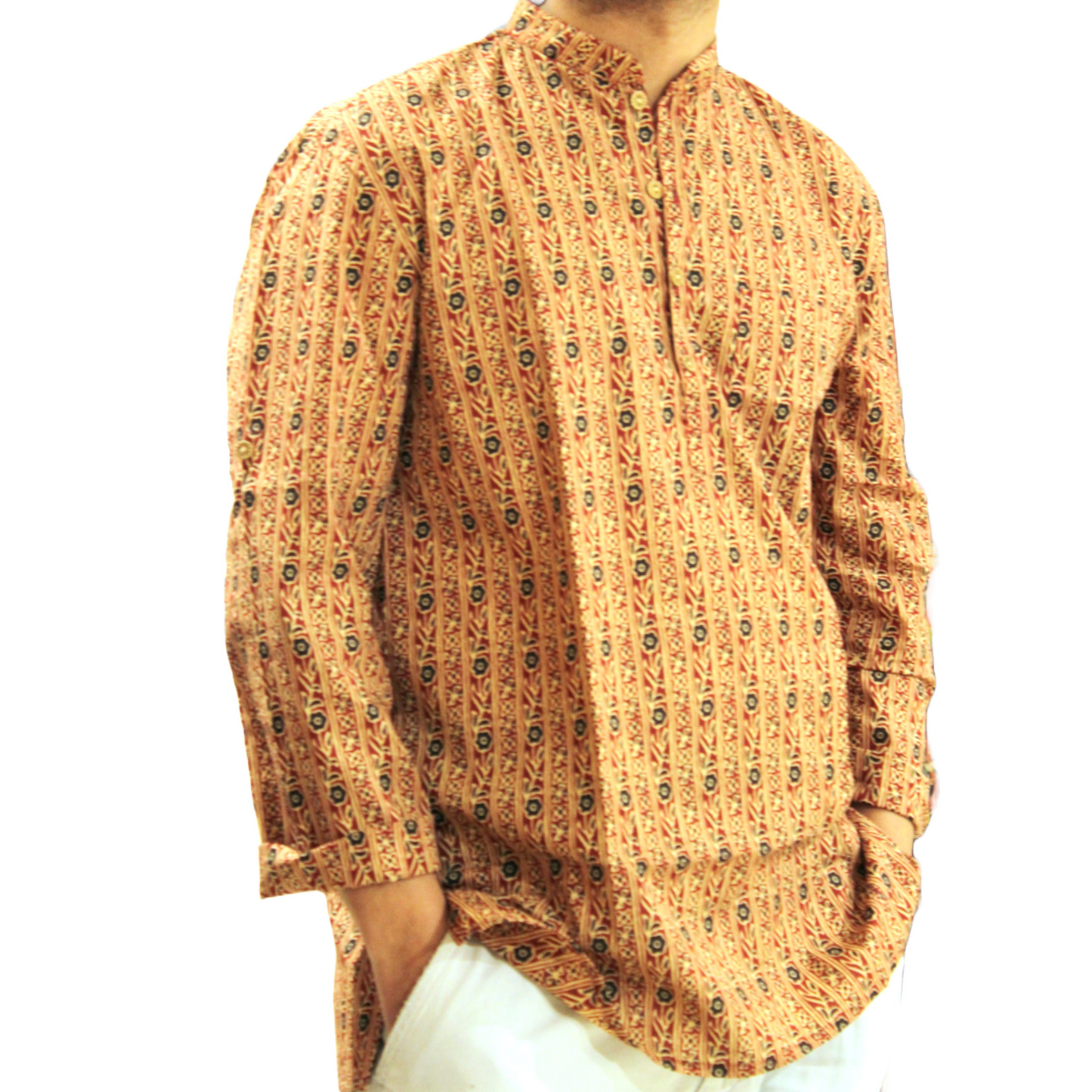 Ajrakh Cotton Handblock Printed Short Kurta