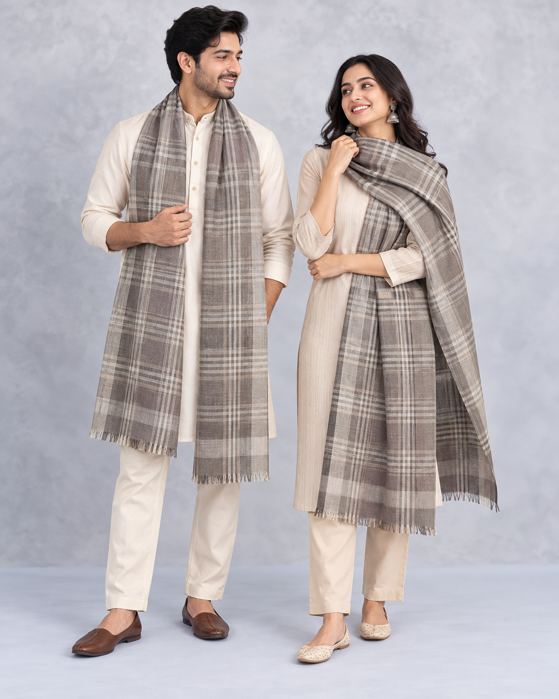 Natural Fab Unisex Wool Stole – Soft Winter Wrap for Men and Women