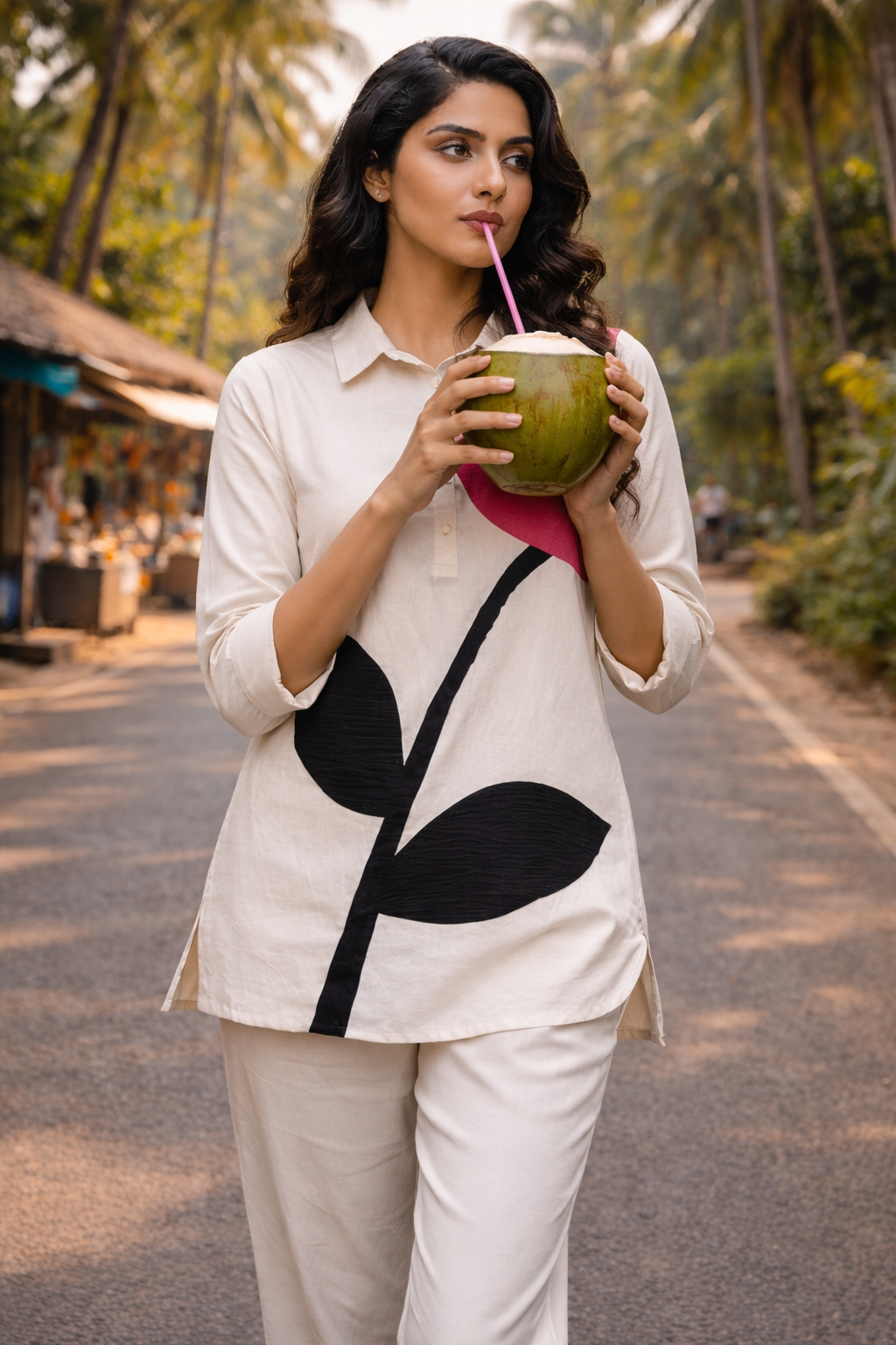 Women’s Cotton Co-Ord Set – Printed Kurta Top & Pants Set, Comfortable Casual Summer Outfit