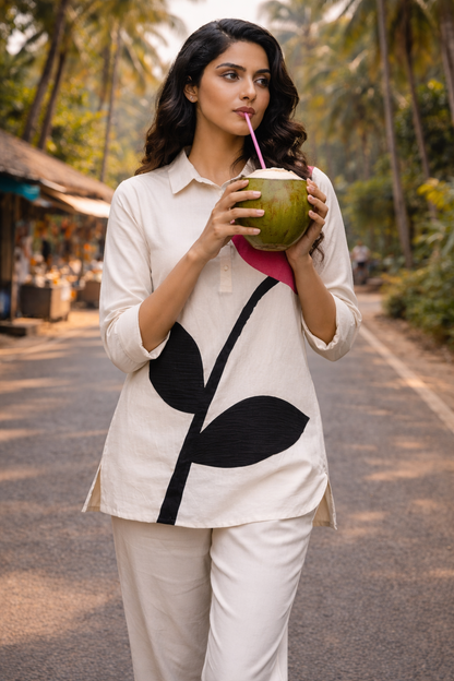 Women’s Cotton Co-Ord Set – Printed Kurta Top & Pants Set, Comfortable Casual Summer Outfit