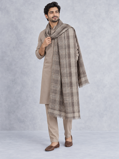 Natural Fab Unisex Wool Stole – Soft Winter Wrap for Men and Women