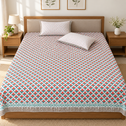 Natural Fab Hand Block Printed Bedsheet 100 x 108