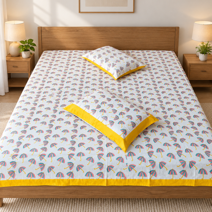 Natural Fab Hand Block Printed Bedsheet 100 x 108