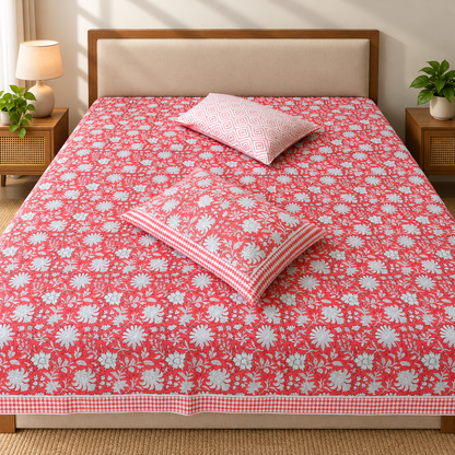 Natural Fab Hand Block Printed Bedsheet 100 x 108