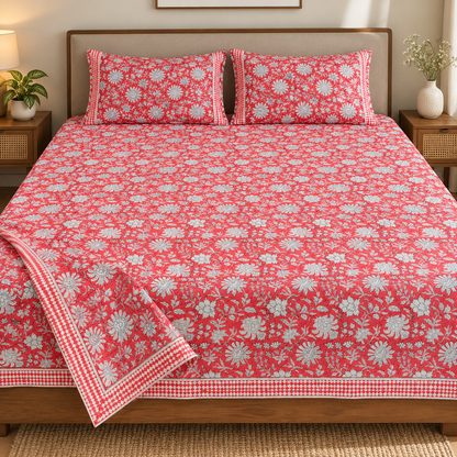 Natural Fab Hand Block Printed Bedsheet 100 x 108