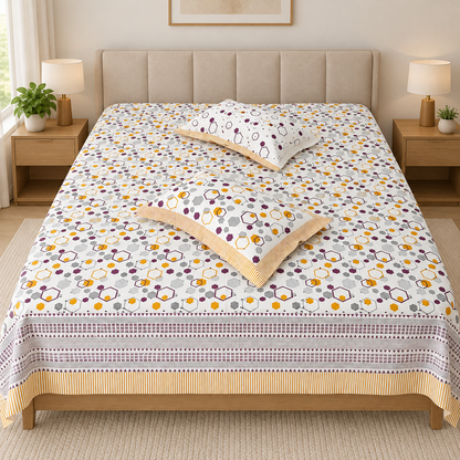 Natural Fab Hand Block Printed Bedsheet 100 x 108