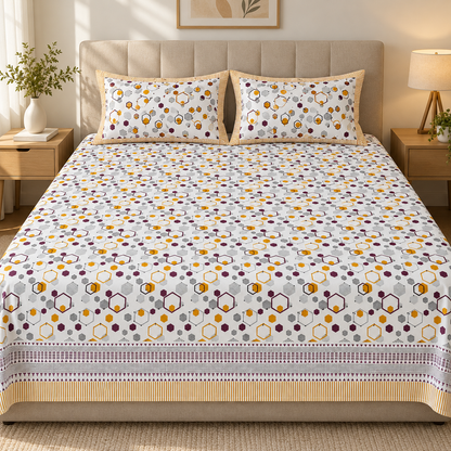 Natural Fab Hand Block Printed Bedsheet 100 x 108