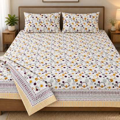 Natural Fab Hand Block Printed Bedsheet 100 x 108