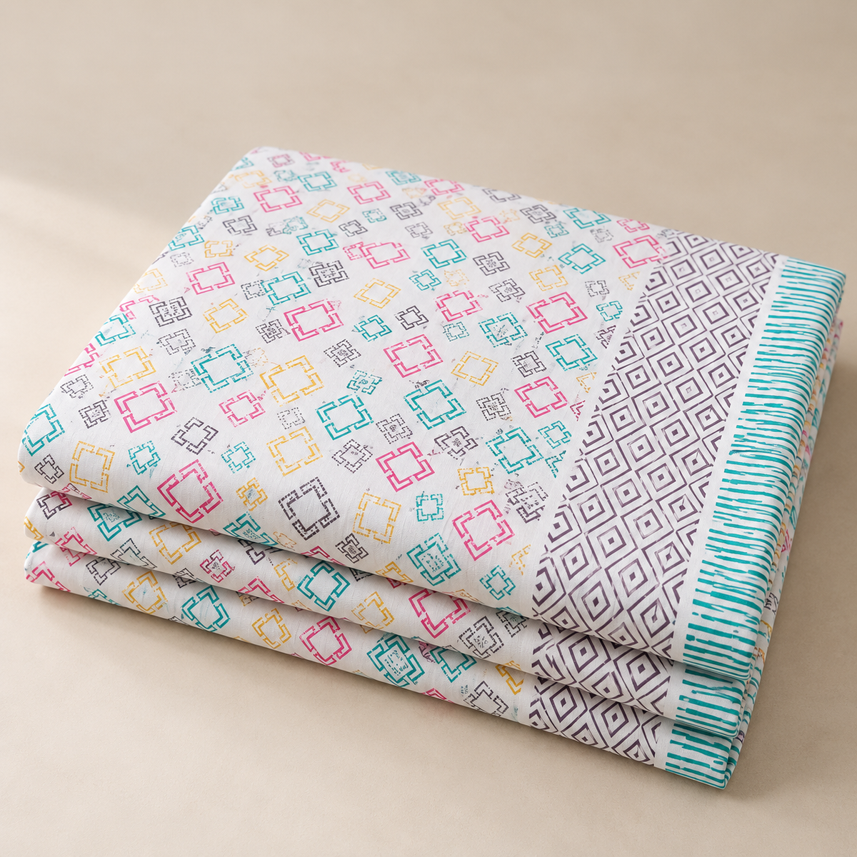 Natural Fab Hand Block Printed Bedsheet 100 x 108
