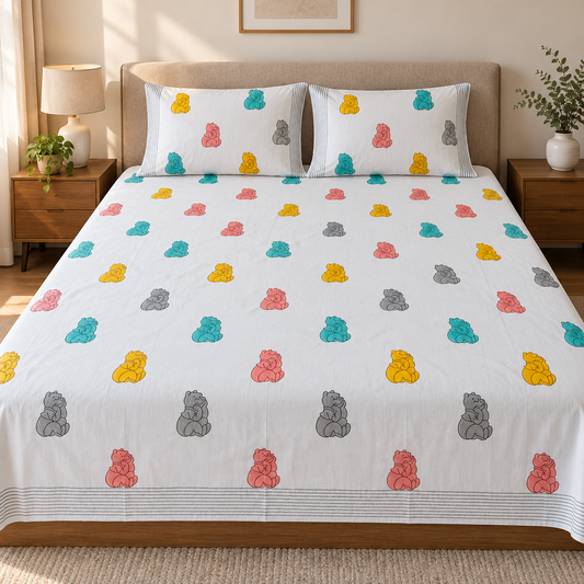 Natural Fab Hand Block Printed Bedsheet 100 x 108