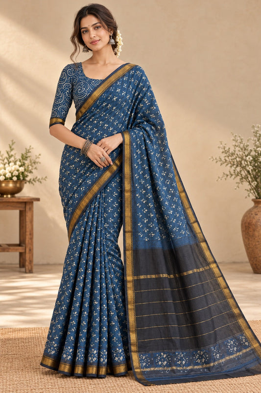 Naturalfab cotton silk saree with zari border