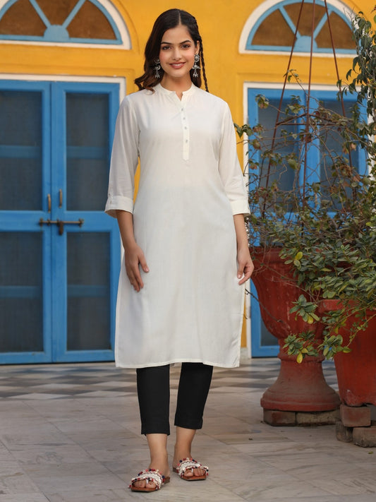 Classic White Straight Kurti