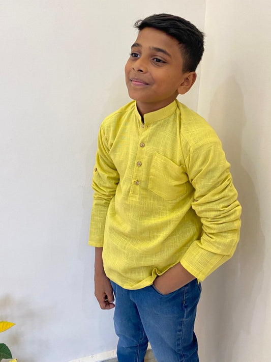 Kids' Mustard Ochre Kurta