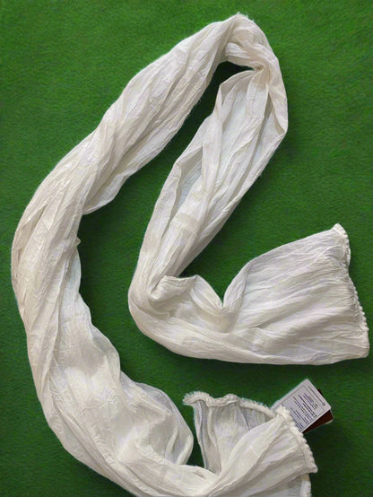 White Cotton Mulmul Dupatta – Lightweight & Timeless