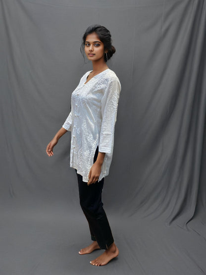 White Chikankari Kurti