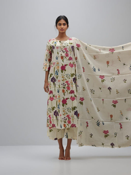 Floral Printed Kurta Set with Dupatta – Elegant Everyday Ethnic Wear