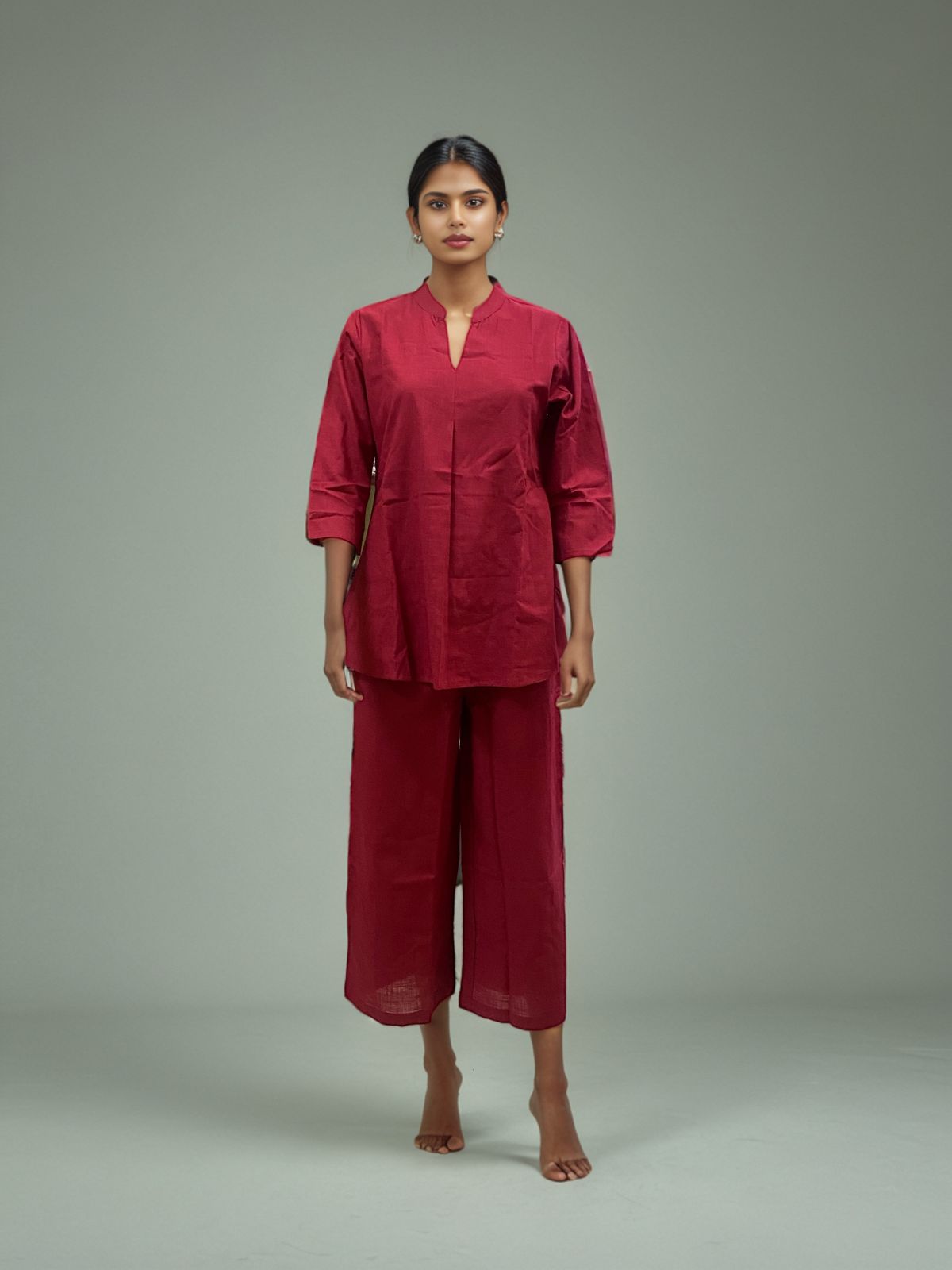Crimson Charm Co-ord Set – Where Elegance Meets Simplicity