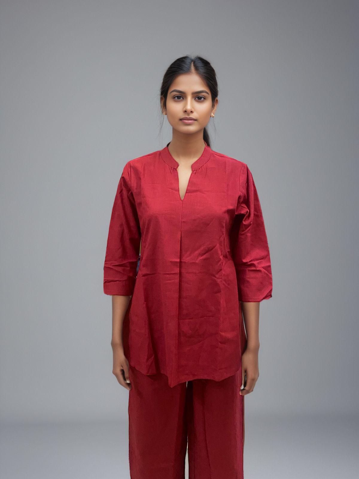 Crimson Charm Co-ord Set – Where Elegance Meets Simplicity