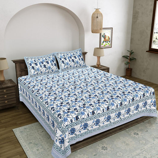 Ethnic Bagru Print Bedsheet Set – Double Size | Cotton Screen Printing