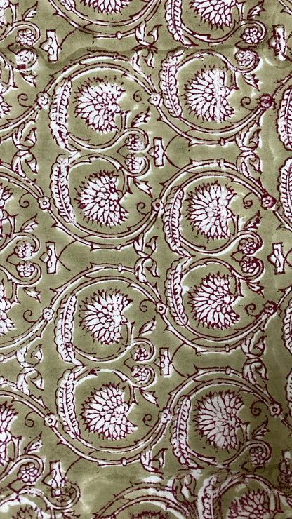 Soft Fine Count Bedsheet – Traditional Handblock Design in Pink & White