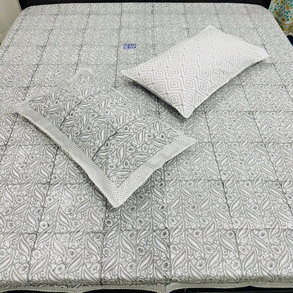 Pure Cotton Bedsheet – Handblock Printed Paisley Floral (Double Bed)