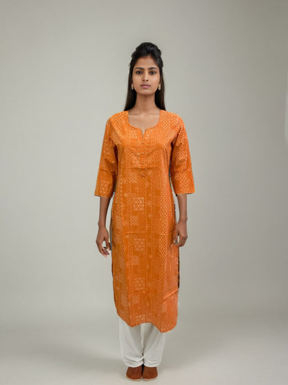 Women’s Khadi Cotton Kurta with Sleeves – Stylish Daily Wear