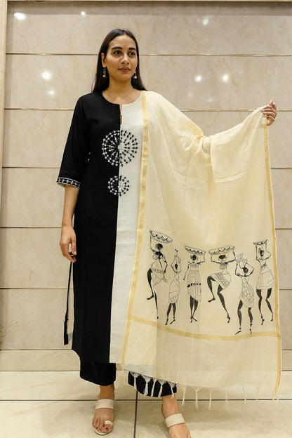 Women’s Chanderi Silk Kurti Set | Elegant Ethnic Outfit with Dupatta for Festive & Party Wear
