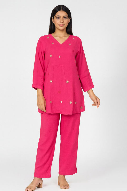 Chinon Fabric Co-Ord Set for Women – Elegant Party & Festive Wear Outfit