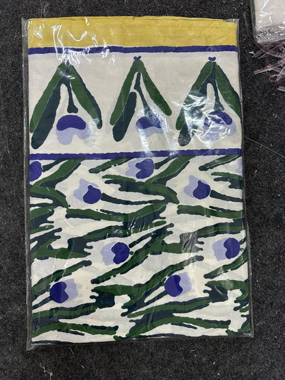 100% Cotton Double Bedsheet with Pillow Covers – Green & Blue Floral Print, Size 100x108 Inches