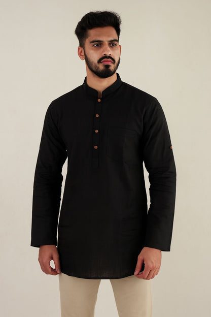 MEN PISTA GREEN SHORT KURTA