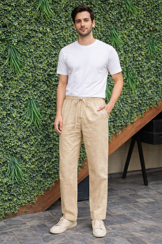Men's Beige Khadi Pant
