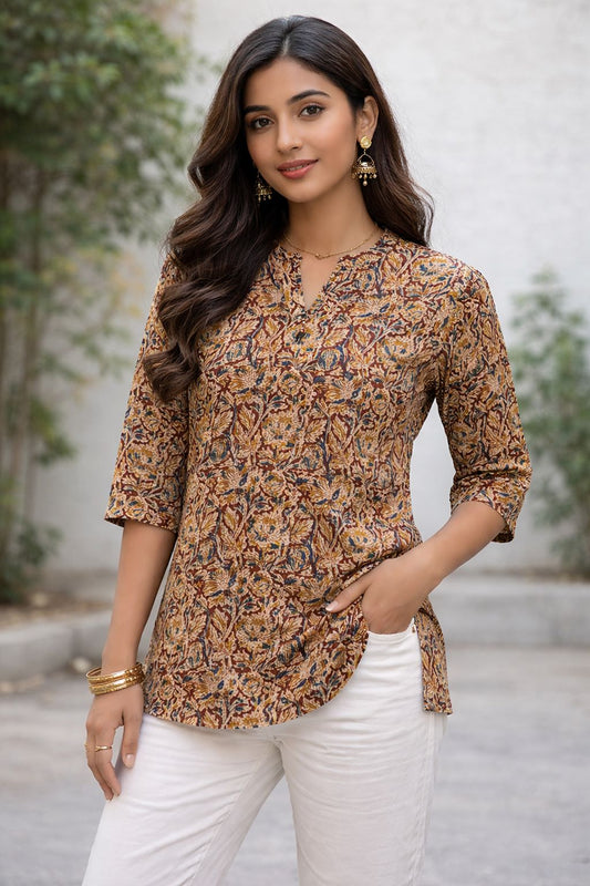 Kalamkari Hand Block Printed Cotton Kurti