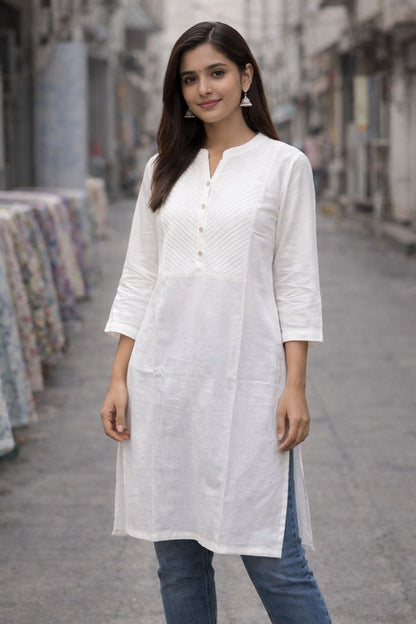 White Khadi Cotton Kurta