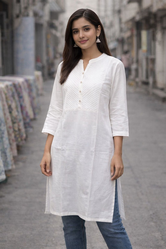 White Khadi Cotton Kurta