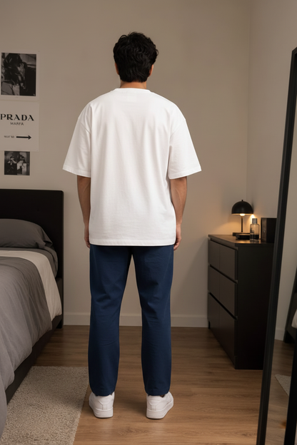 Men’s Pure Cotton Blue Lounge Pants | Comfortable Relaxed Fit Casual Pajama Trousers for Men | Breathable Daily Wear Bottoms