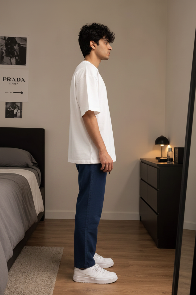 Men’s Pure Cotton Blue Lounge Pants | Comfortable Relaxed Fit Casual Pajama Trousers for Men | Breathable Daily Wear Bottoms