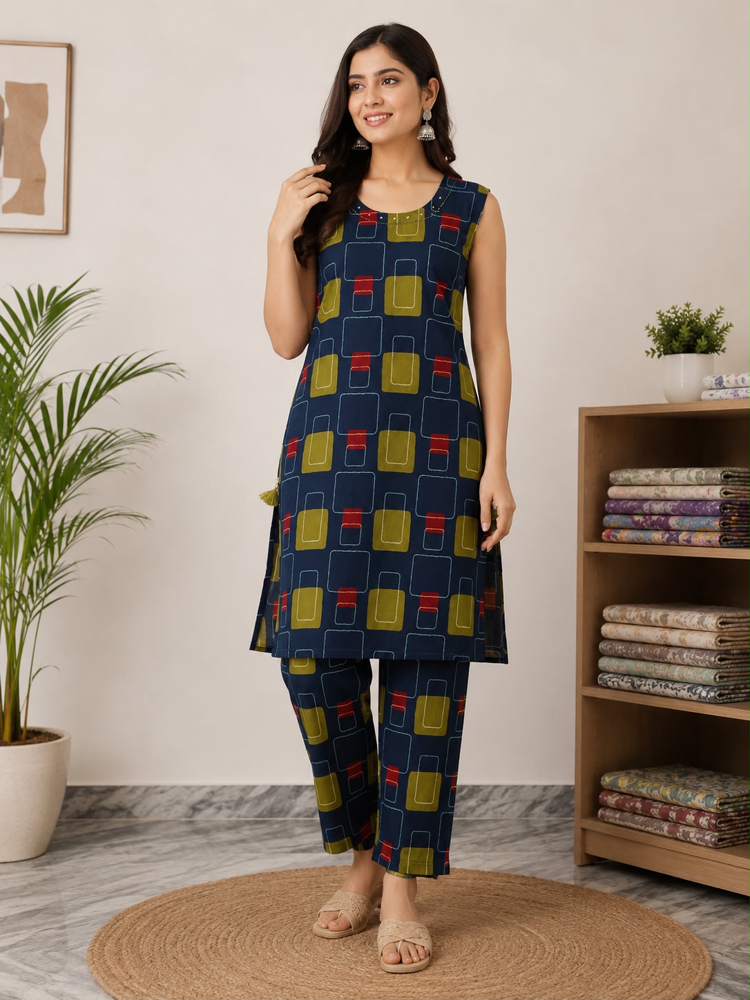Women Cotton Printed Co-Ord Set | Sleeveless Casual Co Ord Set for Women | Stylish Everyday & Summer Wear Outfit