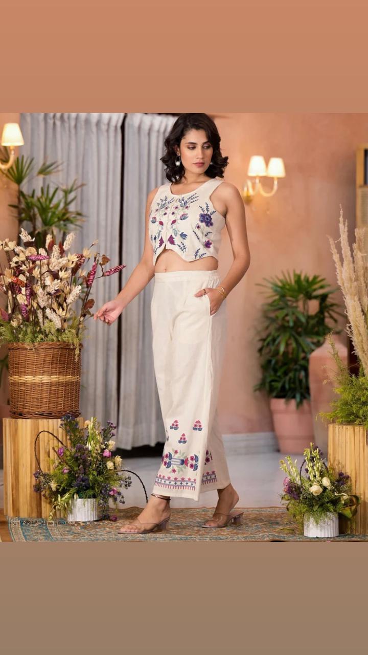 Floral Embroidered Co-Ord Set