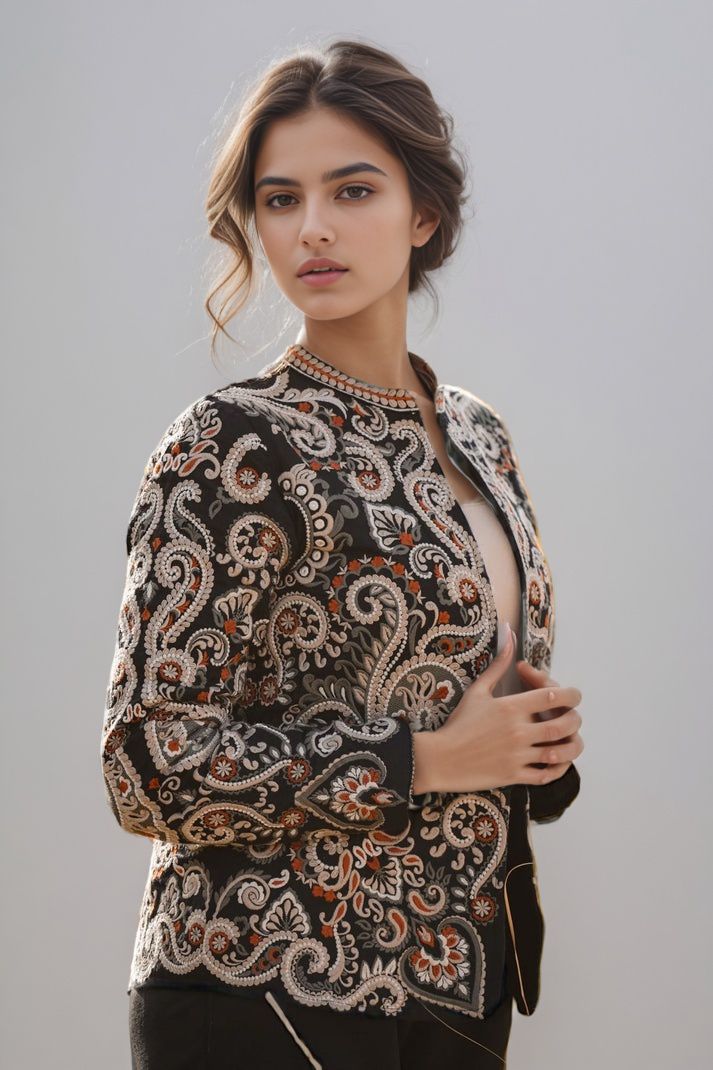 Intricate Parsi Gara Embroidered Jacket