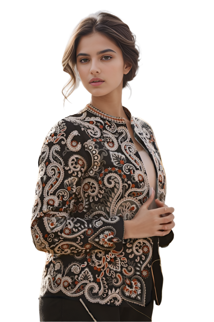 Intricate Parsi Gara Embroidered Jacket