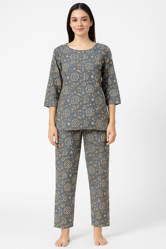Neem Bloom Handblock Printed Cotton Co-ord Set