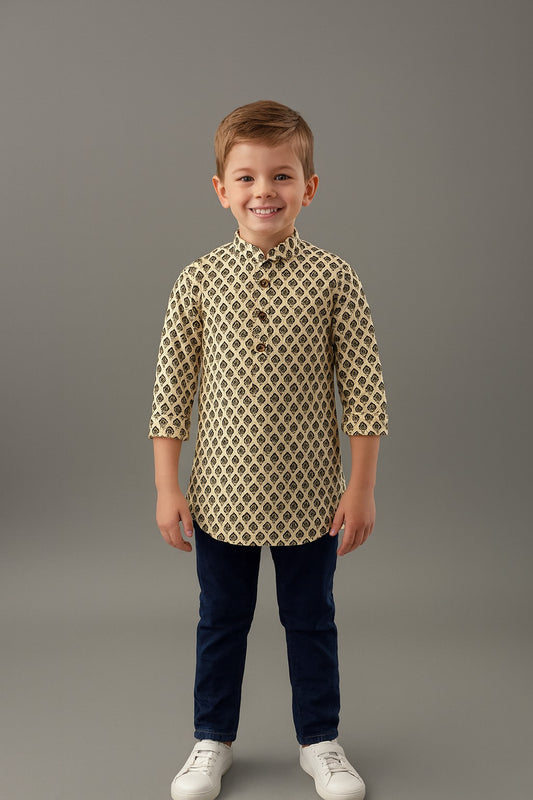 Printed Short Kurta for Boys | Ethnic & Festive Wear