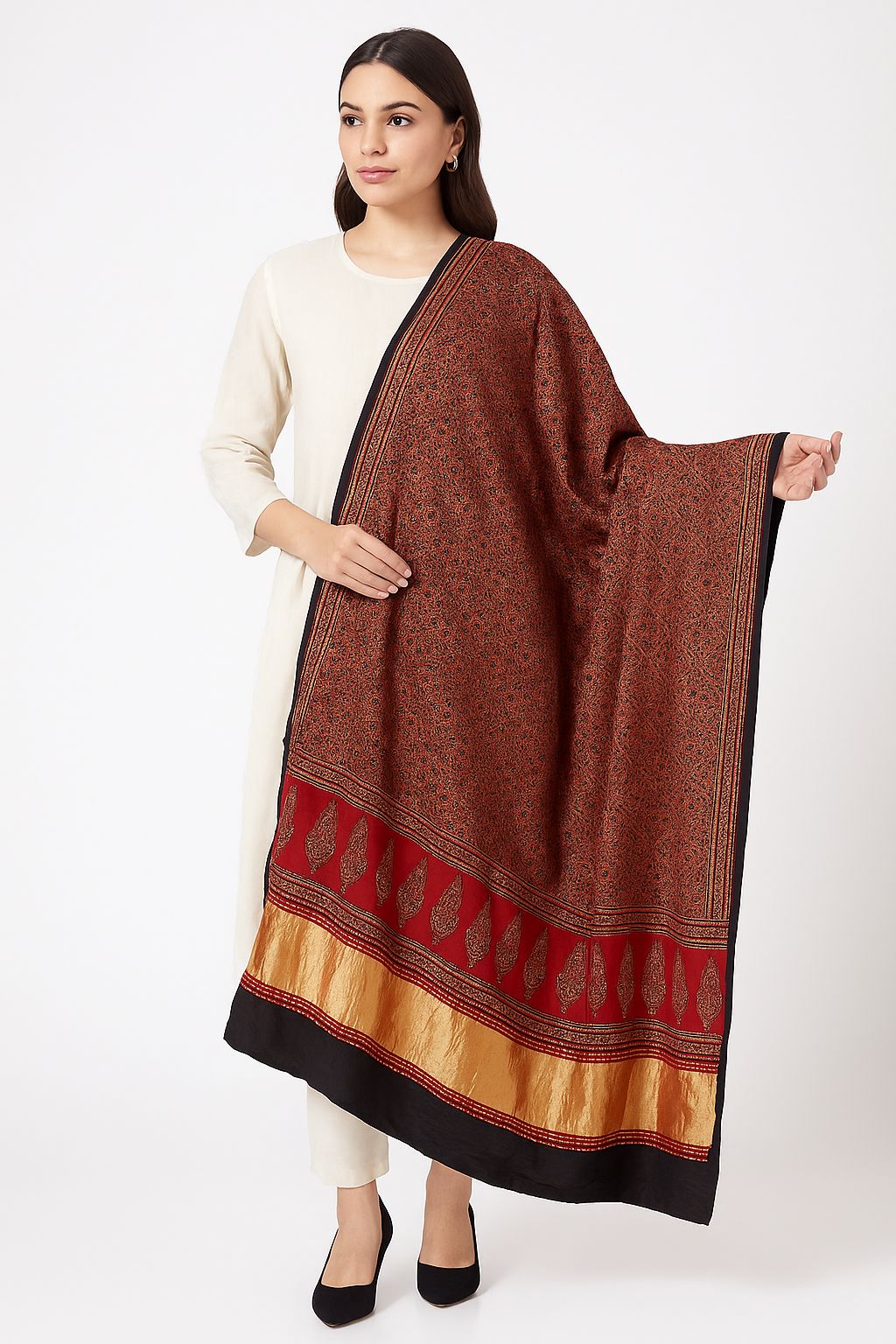 modal silk ajrakh Dupatta