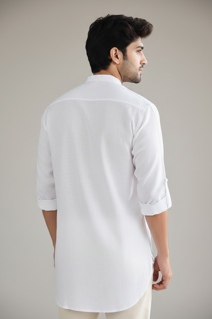 MEN PISTA GREEN SHORT KURTA