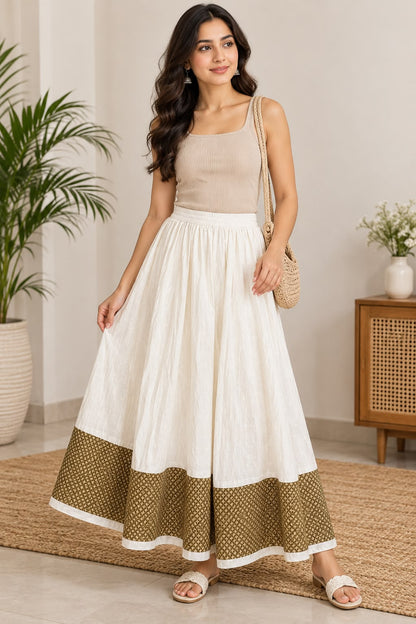 Naturalfab women’s 100% cotton skirt with lining