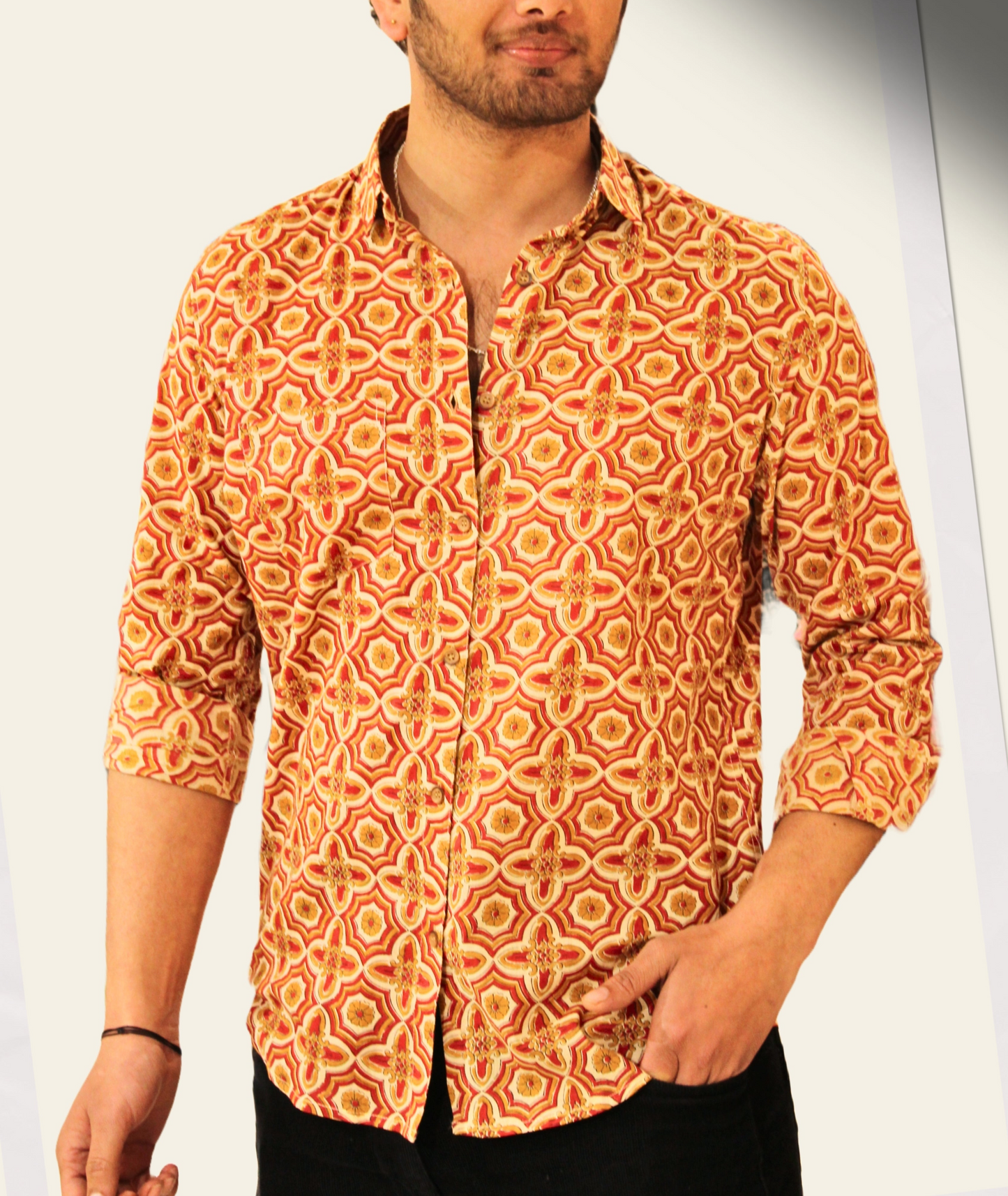 Ajrakh Bag Printed Shirt - A Fusion of Tradition and Style